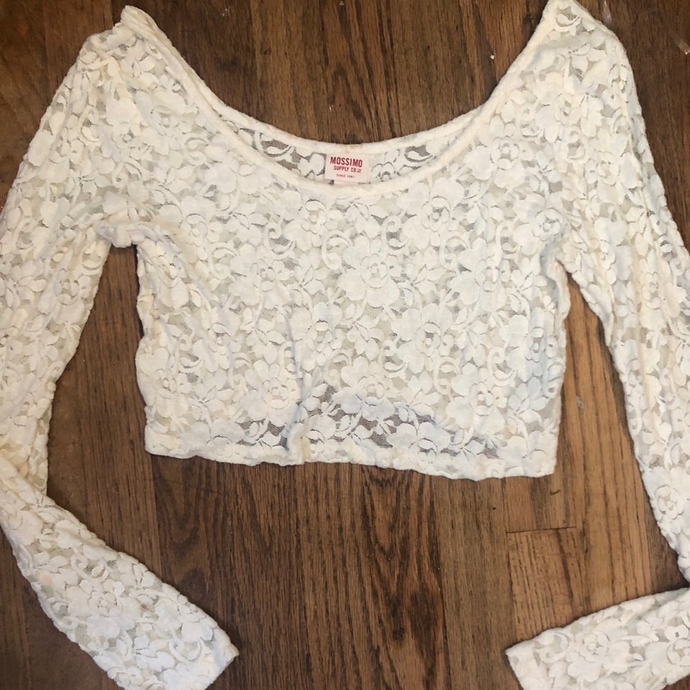LONG SLEEVED LACE CROP TOP FOR SALE!!!